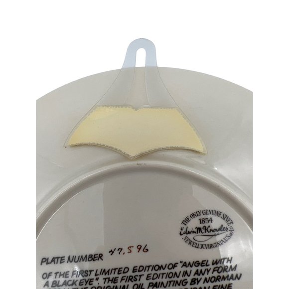 1975 Norman Rockwell Christmas Plate Edwin M Knowles 8.25" Angel w/ Black Eye - Picture 5 of 5